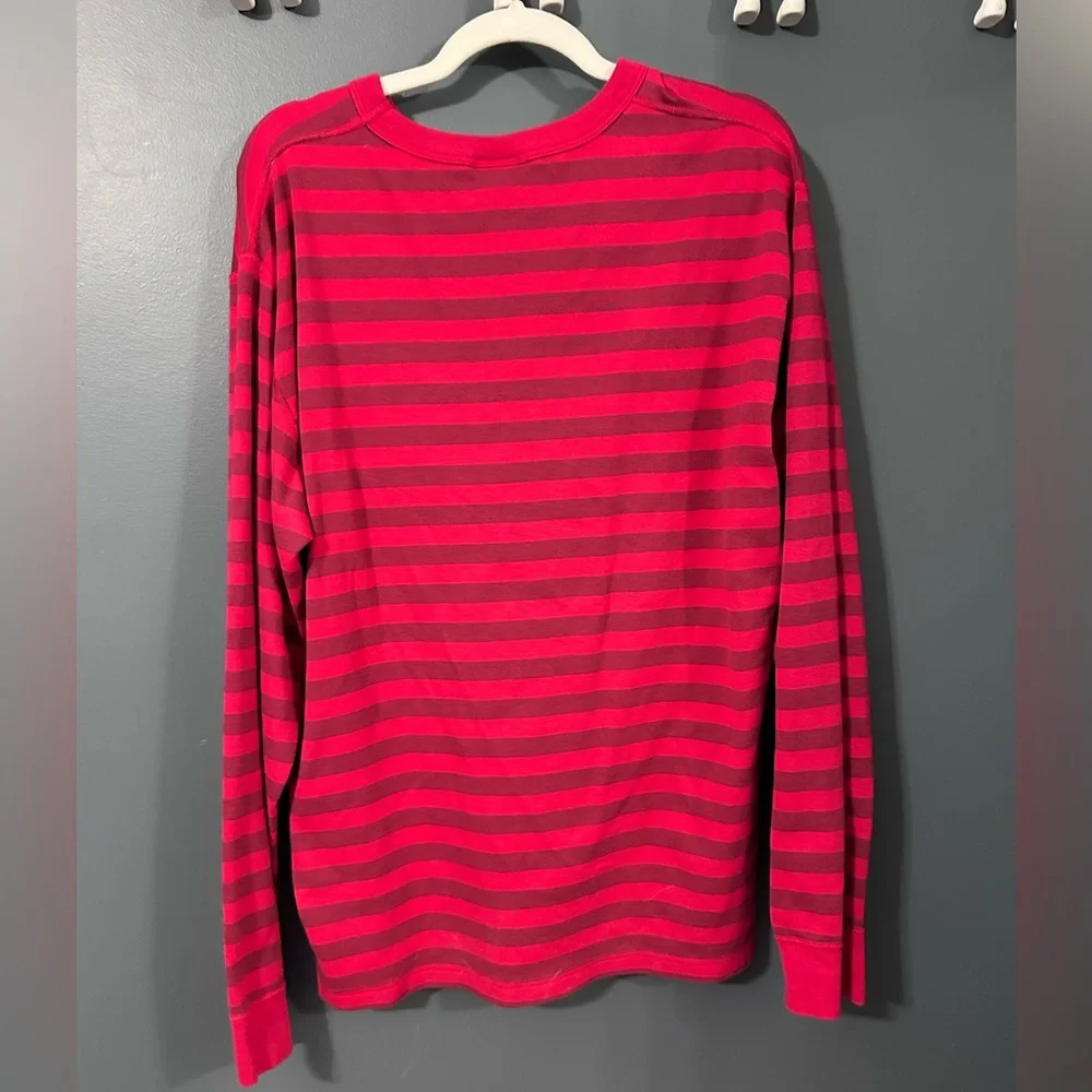 XXL Disney Hanna Anderson Red and Gold Striped Long Sleeve Pajama PJ Top Holiday - Picture 2 of 5